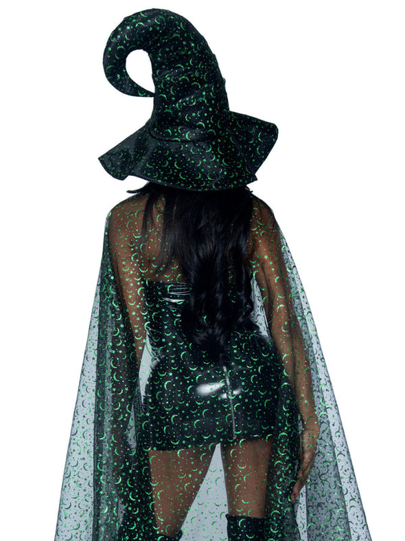 Glitter Moon Cap and Witch Hat Costume Set