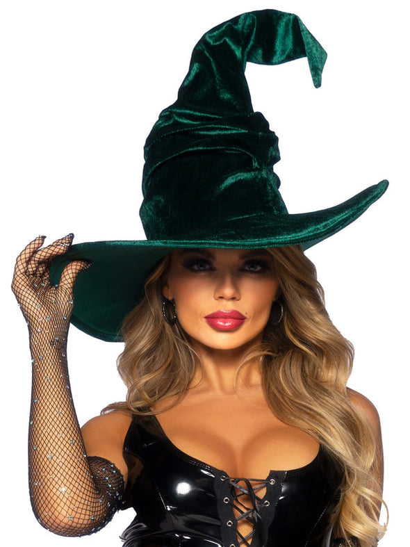 Velvet Ruched Witch Hat