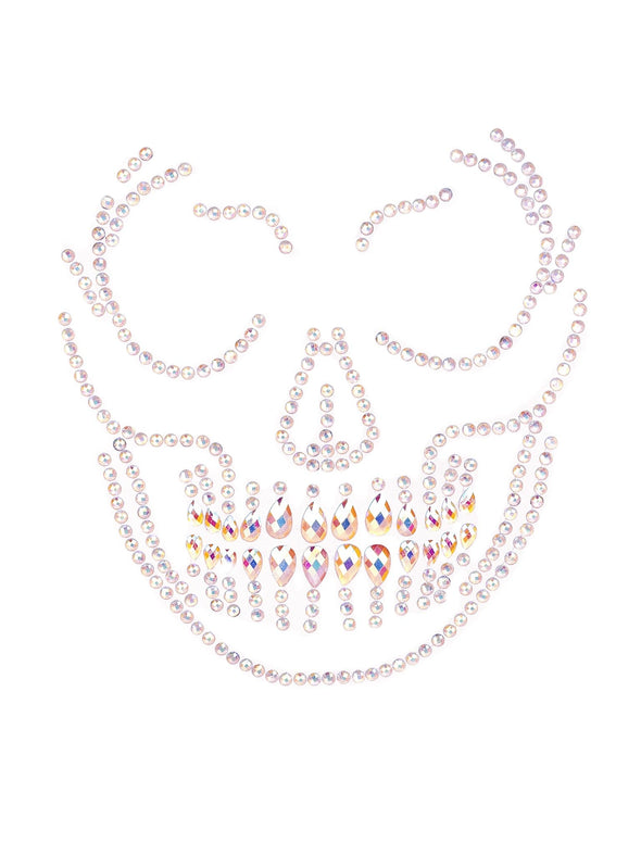 Glow in the Dark Skull Face Jewels Sticker