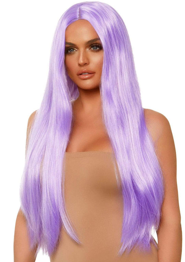 33" Long Straight Lavender Wig