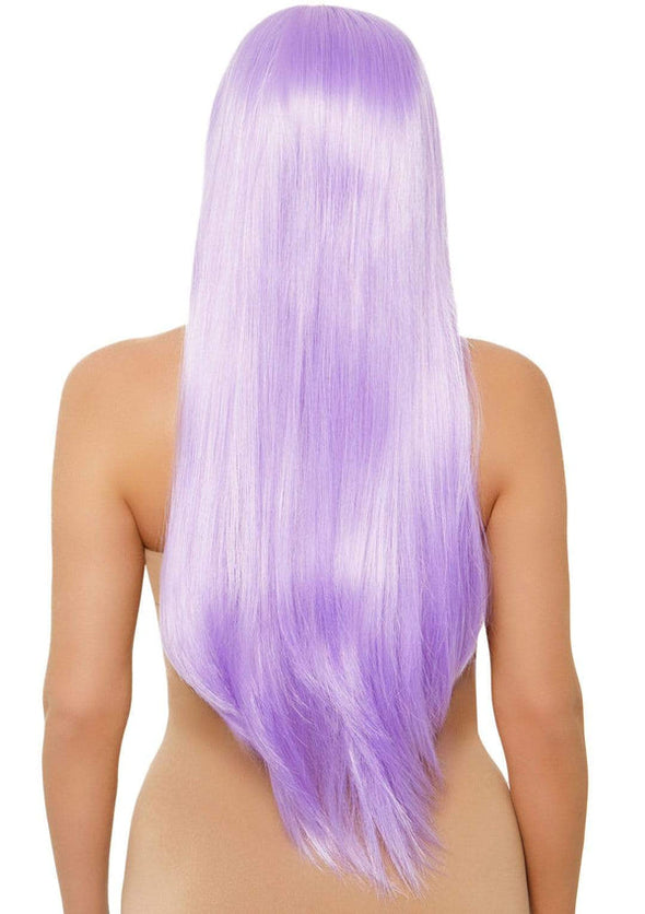 33" Long Straight Lavender Wig