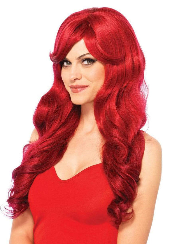 27" Long Wavy Red Wig