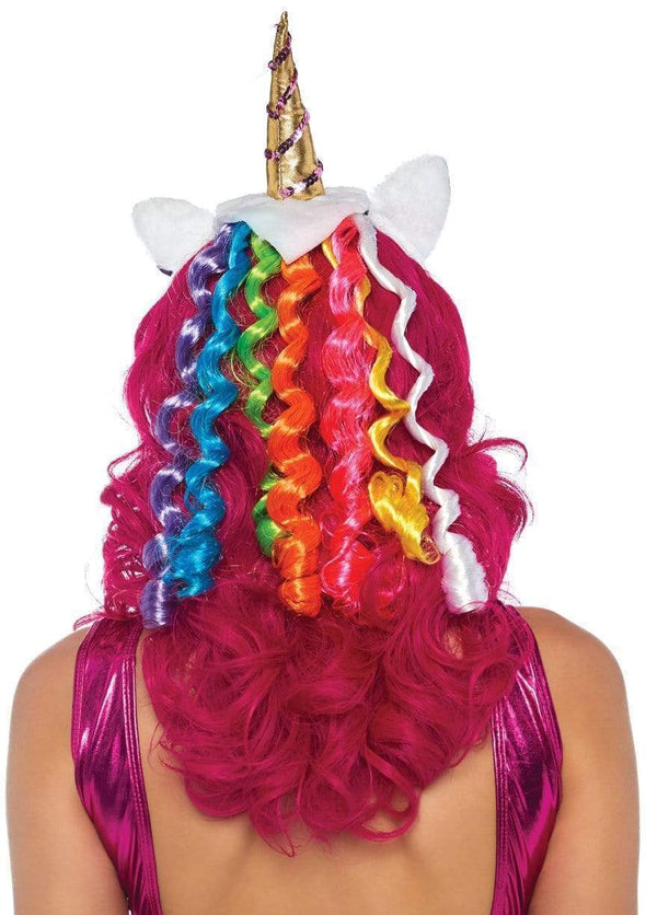 Unicorn Headband with Rainbow Wig Mane