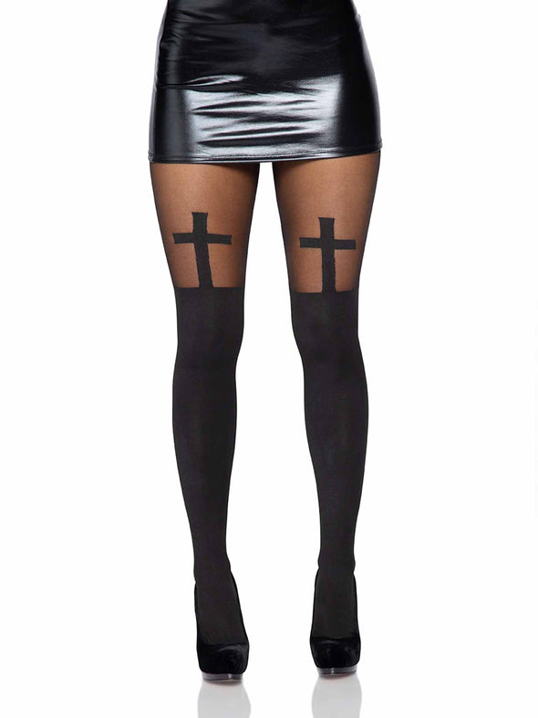 CROSS TIGHTS - BLACK