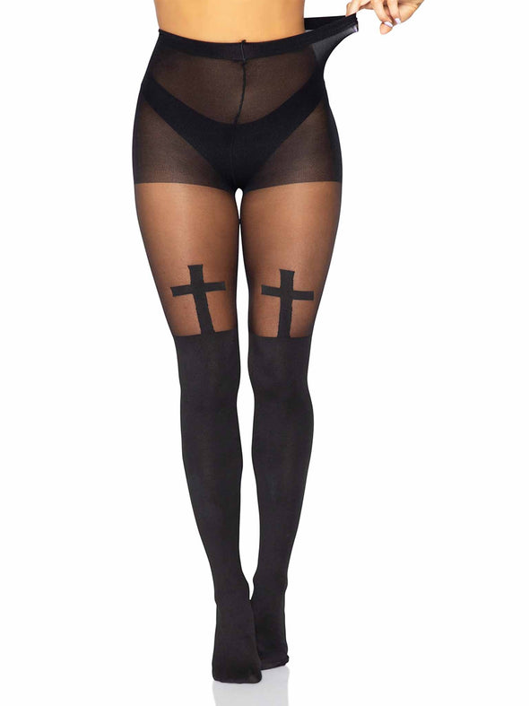 CROSS TIGHTS - BLACK